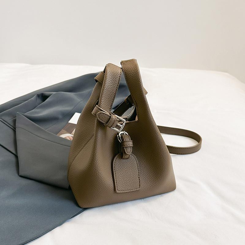 Stylish And Simple Bucket Bag In Gray Black Khaki Brown And Coffee Colors Brown