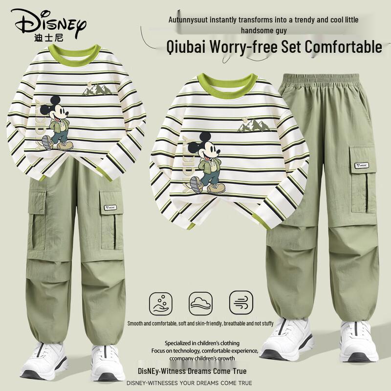 Disney Модный осенний комплект для мальчика с длинным рукавом и брюками-карго