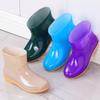 Short labor insurance black men's rain shoes women's rain boots non-slip cleaning beef tendon sole water shoe cover foot glue shoes men's water shoes