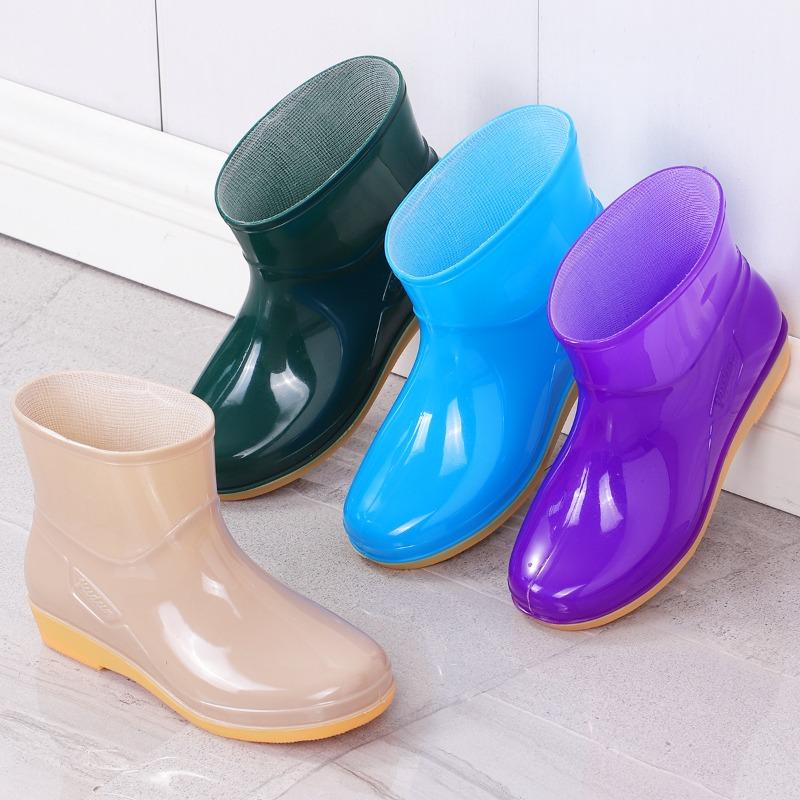 Short labor insurance black men's rain shoes women's rain boots non-slip cleaning beef tendon sole water shoe cover foot glue shoes men's water shoes