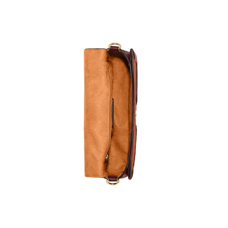 New COACH Georgie Refined Pebbled Leather With Smooth Leather Accents Crossbody Bag Shoulder Bag Women's Sunset Red CA211-IMURE