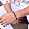 Natural Black onyx and tiger eye bead bracelet Black crystal beaded jewelry for man Stretchable handmade bracelets for boys Gift for him