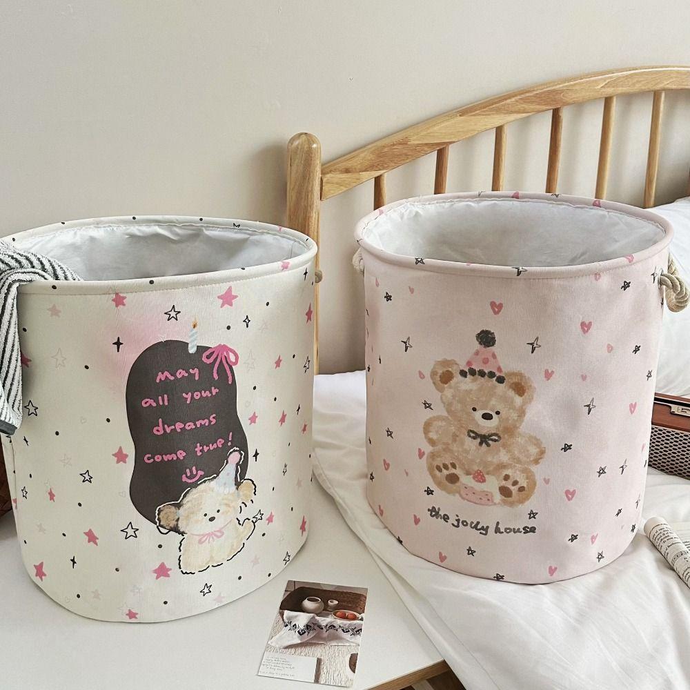 Space-Saving Toys Storage Basket Cartoon Clutter Baskets Korean Style Laundry Hamper  Kids Room