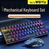 Mechanical Keyboard & Mouse Set for Gaming/Office - Red & Blue Switches
