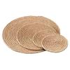 Straw Woven Placemat and Coaster Set – Heat Insulation, Cattail Design, Table Decoration Casserole Mat