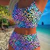 European and American Babes Plus Size Sexy Tight Backless Thin Bikini High Waist Thin Two-piece Set