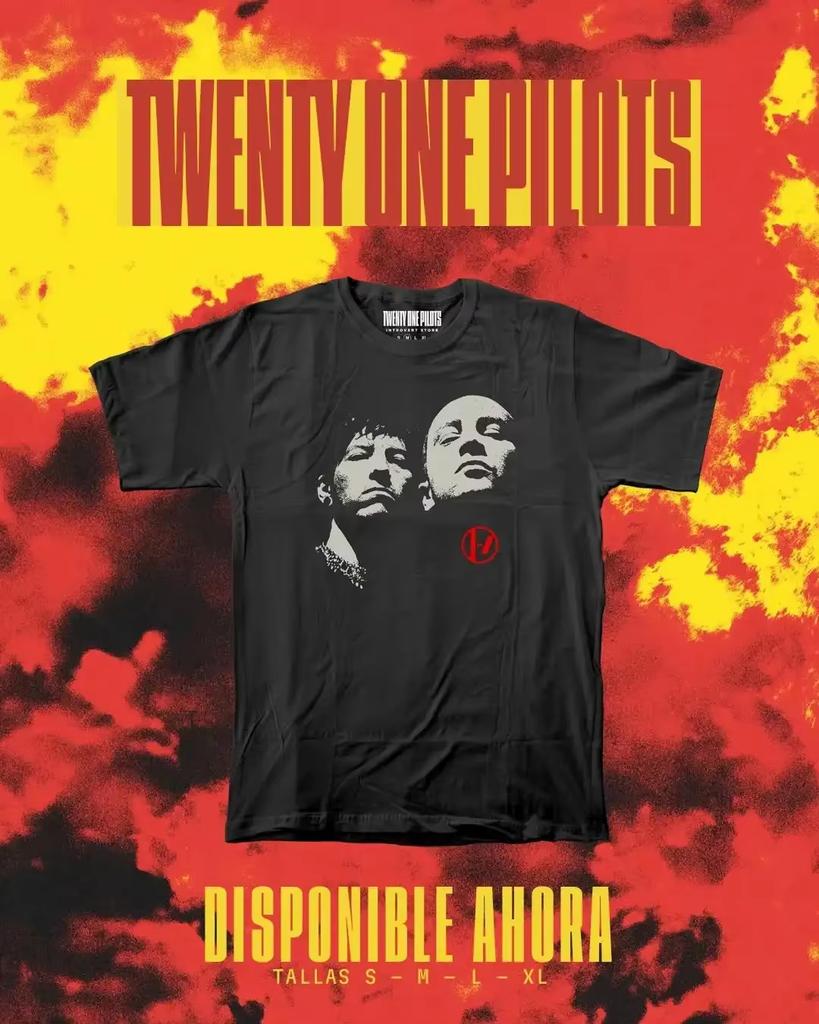 T-shirt con Stampa Grafica Band Twenty One Pilots da Uomo e Donna Manica Corta Oversize Y2k Top Hip Hop Streetwear Maglietta Oversize