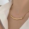 Stainless Steel Metal Irregular Wrinkled Pendant Necklace for Women Fashion Gold Color Short Clavicle Chain Necklaces Jewelry