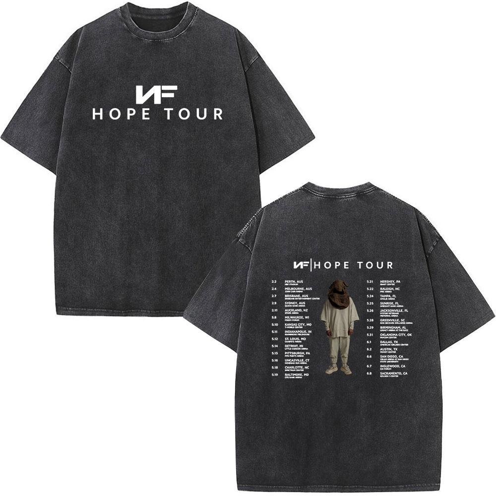 Rapper Nf Hope Tour Maglietta Uomo Moda Hip Hop Vintage Lavata Manica Corta T-shirt Cotone Casual Oversize T-shirt Regalo per Fan