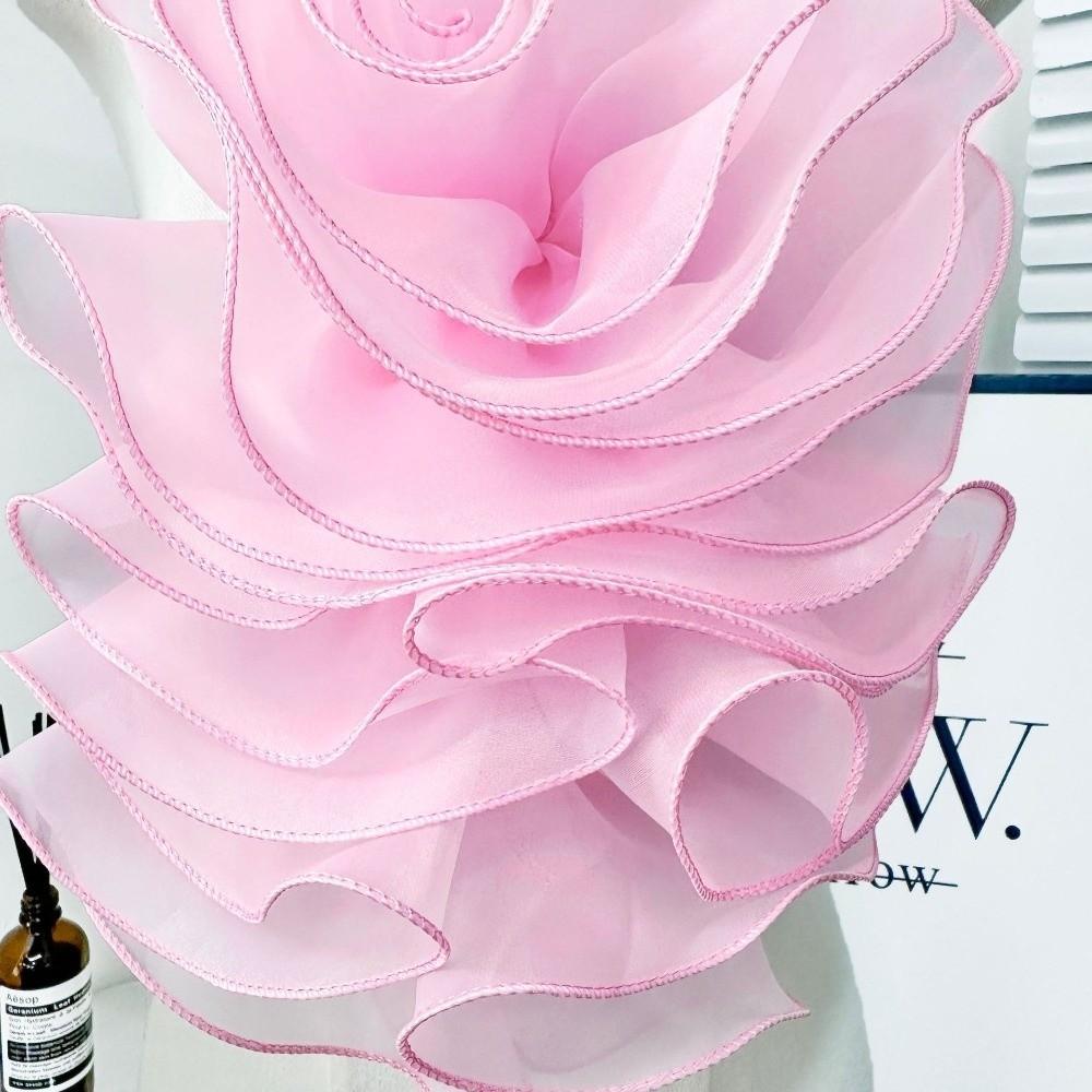 Neue mehrlagige Chiffon-Rosenblüte, gefaltete, voluminöse 3D-Brustblume, DIY, handgefertigte Kleiderdekoration, Corsage