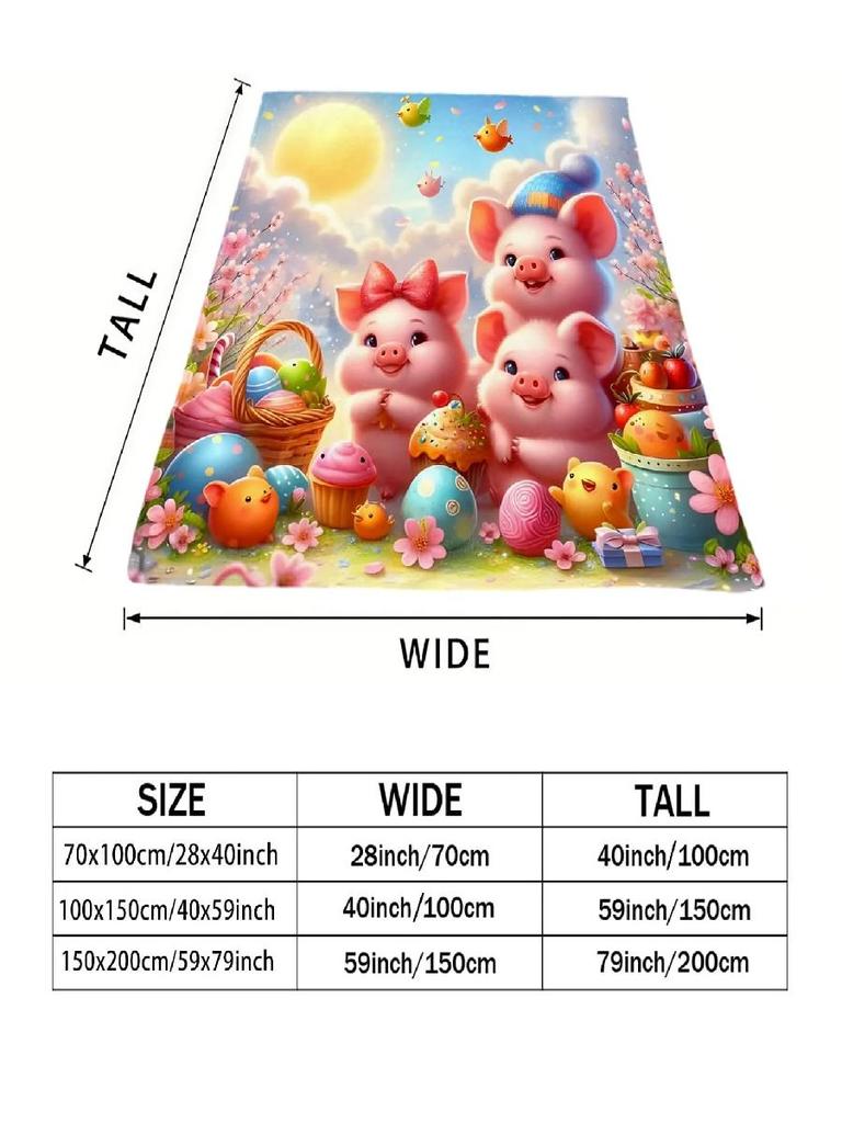 Pastoral Cute Pet Living Room Blanket Soft Throw for Living Rooms Decorative Gift with Chicken Pattern Fits Home Decoration