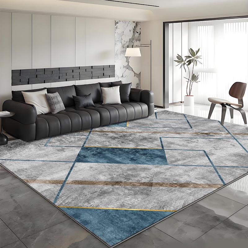 Nordic Style Crystal Velvet Area Rug Luxury Abstract Geometric Floor Mat Non Slip Carpet for Living Room Bedroom