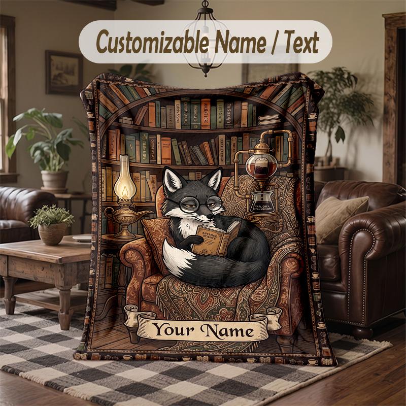 Leopard Print Style Theme Throw Blanket Custom Name Text Personalized Blanket Soft Cozy Blanket for Home Sofa Bed