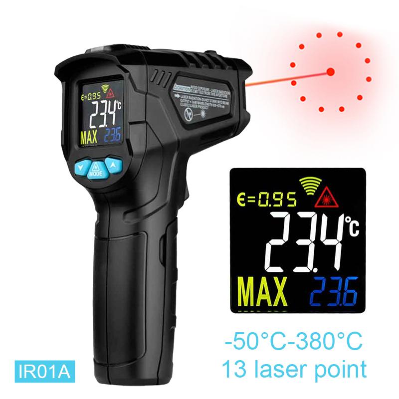 

Цифровой инфракрасный термометр серии IR01, бесконтактный термометр, термометр-пистолет с цветным экраном, уличный термометр