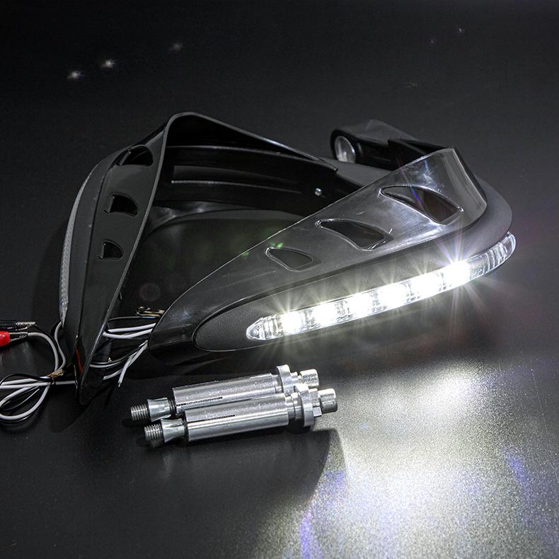 2Pcs Universal Motorcycle Handguards Handguards with LED Light Motorcycle Handguard Handlebar Protector