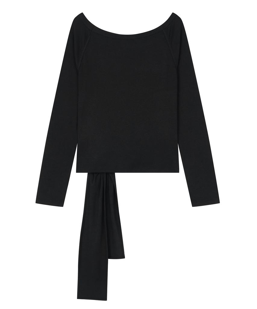 Saendeulig Strap Off Shoulder T_Black