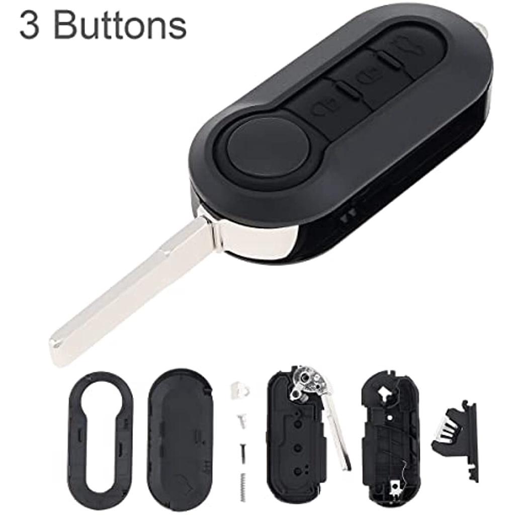 Replacement Car Key Remote Control Case For Fiat 500 Doblo Ducato Panda Punto Peugeot 3 Buttons