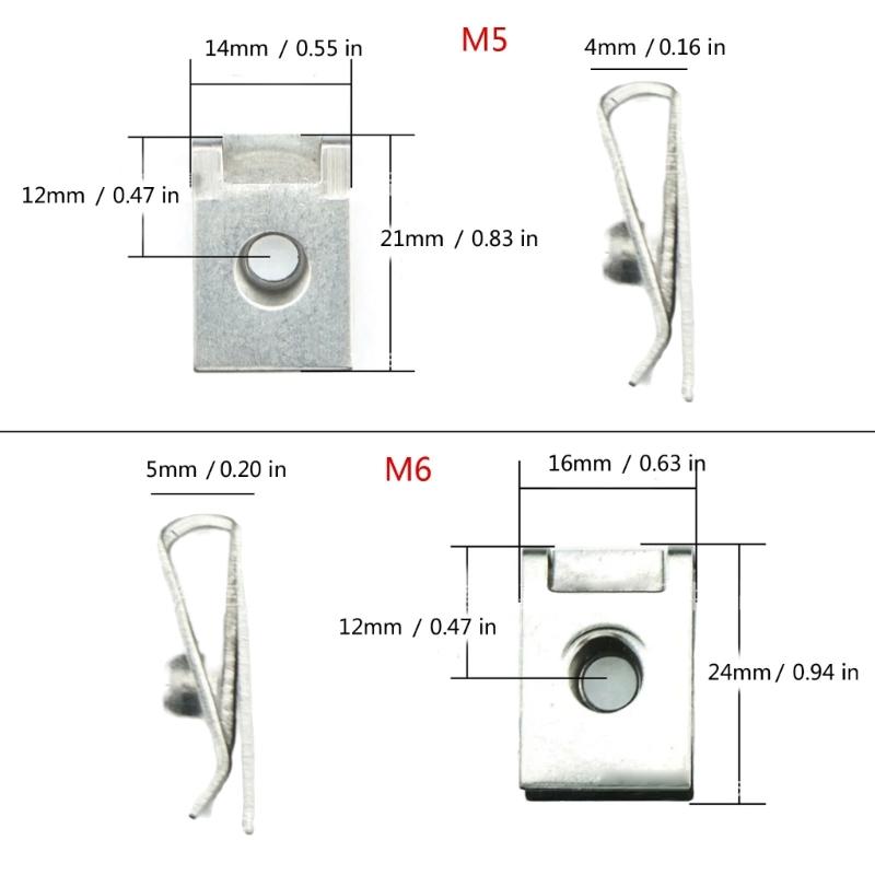 10Pcs Anti Vibration License Plate Screw Clips Stainless Steel Fasteners Spring Steel U Type Clip for Auto Plate