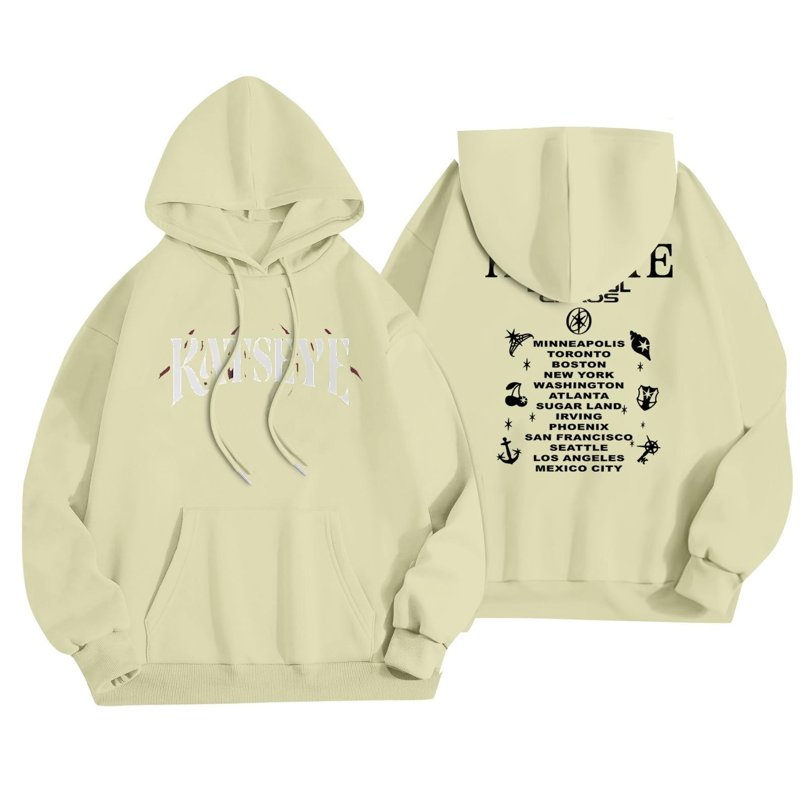 

Женская модная повседневная толстовка с капюшоном, длинным рукавом и принтом XL