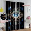 Evil Eye Nazar Amulet Style Pole Bag Curtains Bedroom Kitchen Decoration Home Living Room Curtain Set Of 2 Made Polyester Washable Area Ready