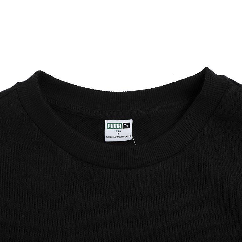 PUMA Sweatshirts Women's Black Crew Neck Moderate Mock Two Piece 536092-01