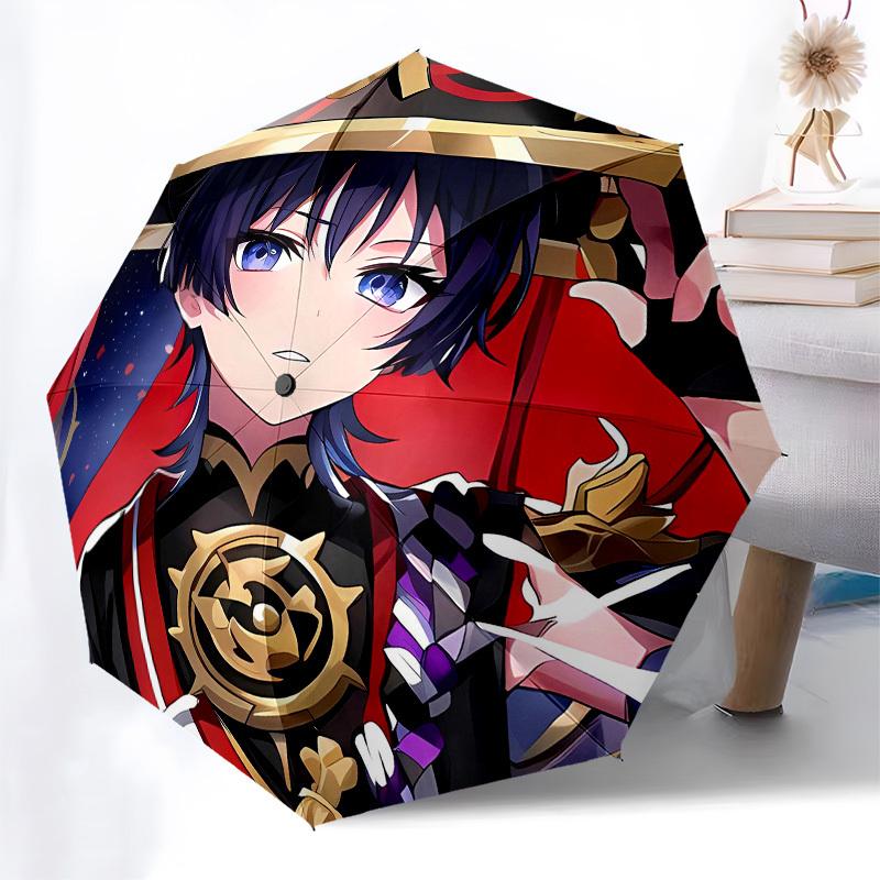 Samurai, Anime Automatic Opening and Closing, 8 rib Structure Portable Umbrella, Suitable for Men and Women in All Seasons  Perfect Gift for