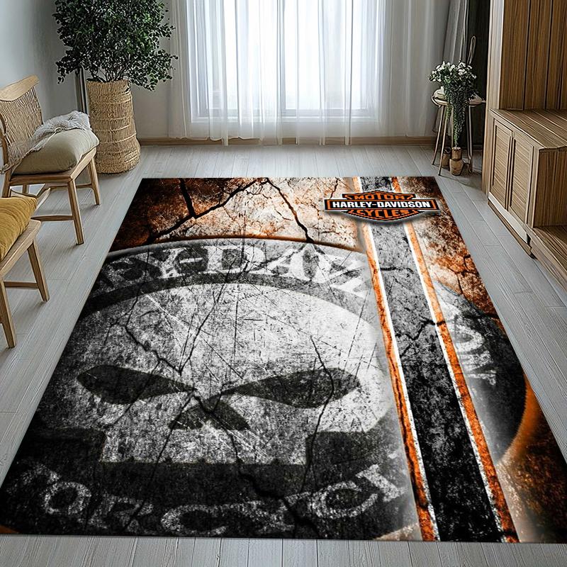 Retro H-Harleys Racing Moto Living Room Non-Slip Area Rug Soft Carpet for Bedroom Kids Playroom Sofa,Home Decor Doormat Gift