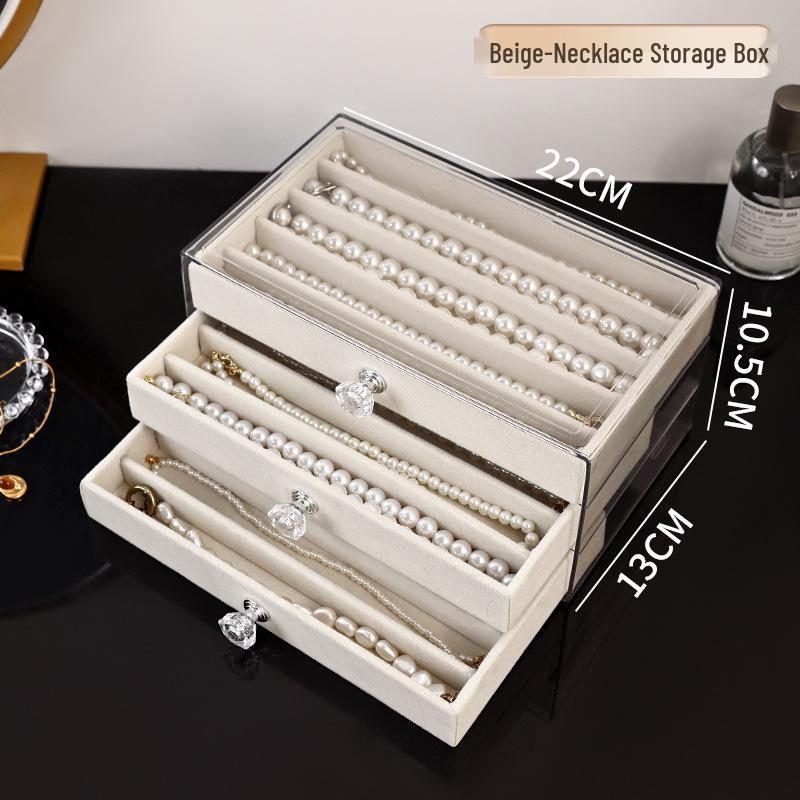 Elegant Multifunctional Jewelry Box: Dustproof Organizer for Necklaces, Earrings, and Rings