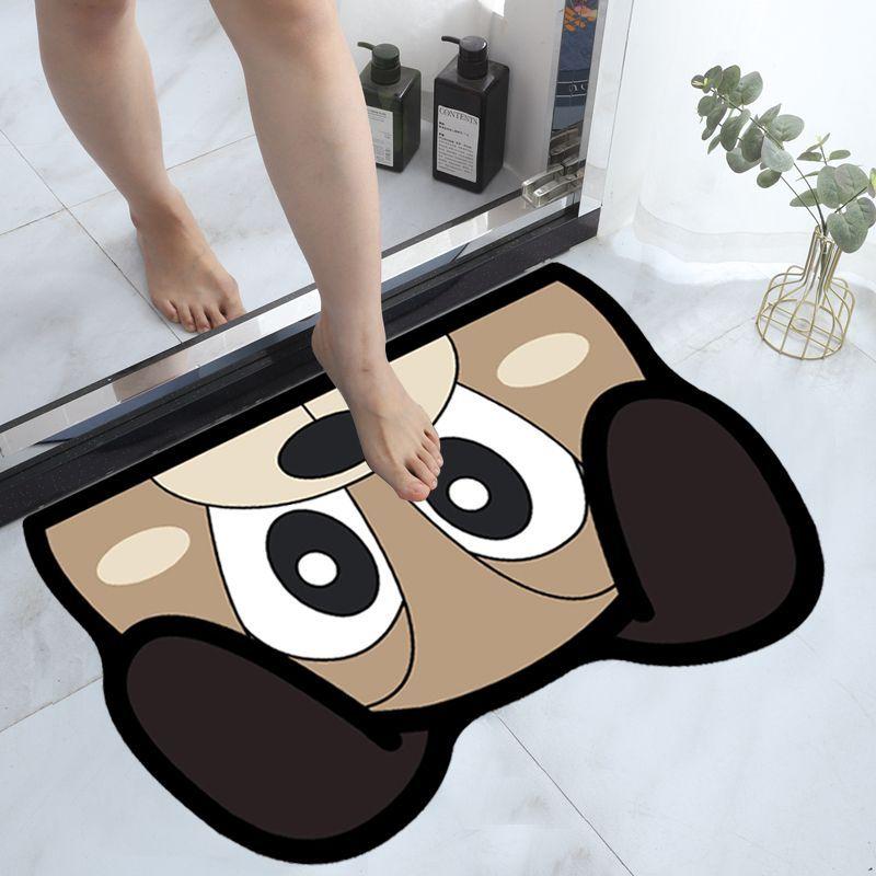 Toilet Non-slip Door Mat Cute Cartoon Diatom Mud Floor Mat Bathroom Door Floor Mat Anti-drop Absorbent Quick-drying Door Mat
