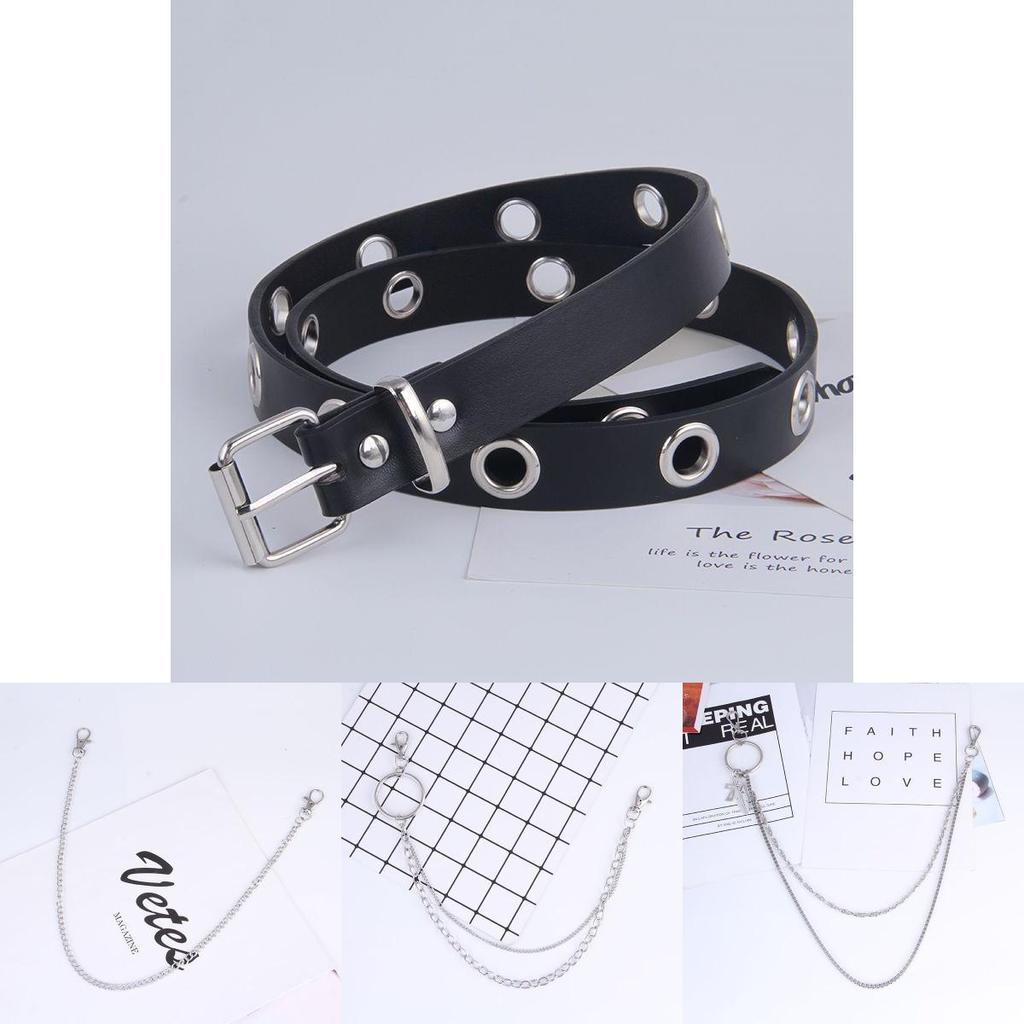 Punk Womens Unique Fashion Uniform Accessory Including Fashionable Chain Waist Belt And Bag Compact