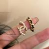 Hepburn Style Fashion Pearl Zir*****pen Ring Women's Niche Design Index Finger Ring Personalized Jewelry Women