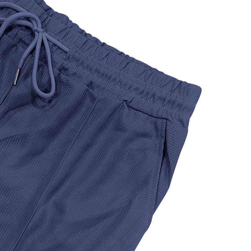 Men's Waffle Collar Polo and Shorts Sports Casual Set