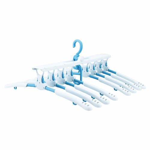 Daiya Laundry Drying Hanger, Connectable Hanger, One-Touch Hanger, 8-Row Slide, Easy Loading, Adjustable Shoulder Width, Sliding Shoulder, No Neck Str
