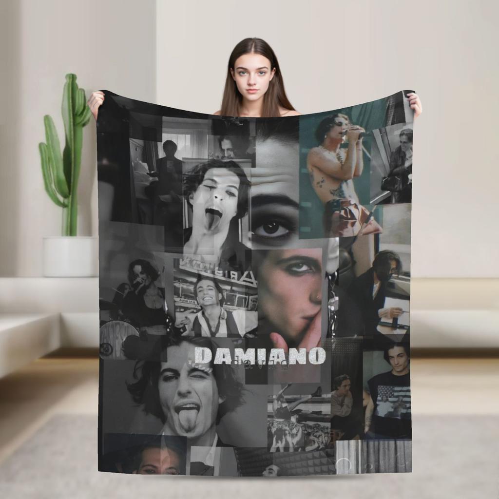 Damiano David Flannel Blankets Autumn Super Soft Throw Blanket for Kids Adult Home Decor Pattern Bedspread Sofa Bed Cover