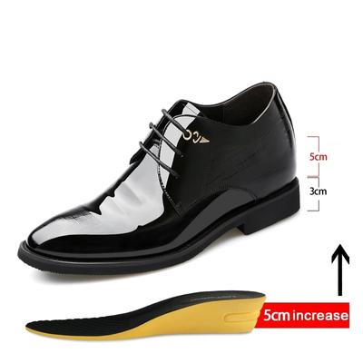 3/6/8 Cm Elevator Men Dress Shoes Patent Leather Men Formal Shoes Pointed Business Men Oxfords Suit Shoes Height Increasing Shoe