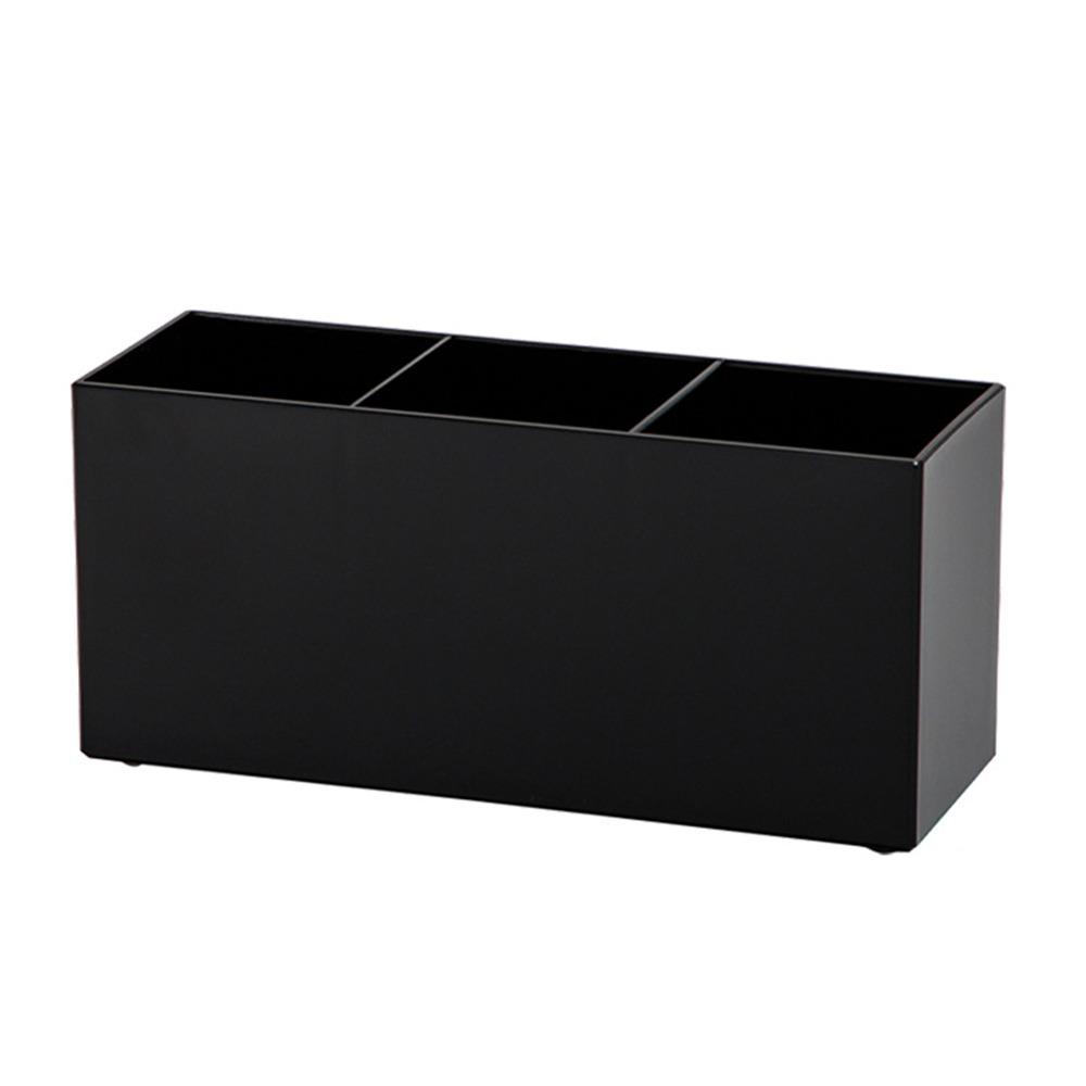 Black Pen Holder Plastic Pen Container Multi-functional Makeup Brush Holder  School Office