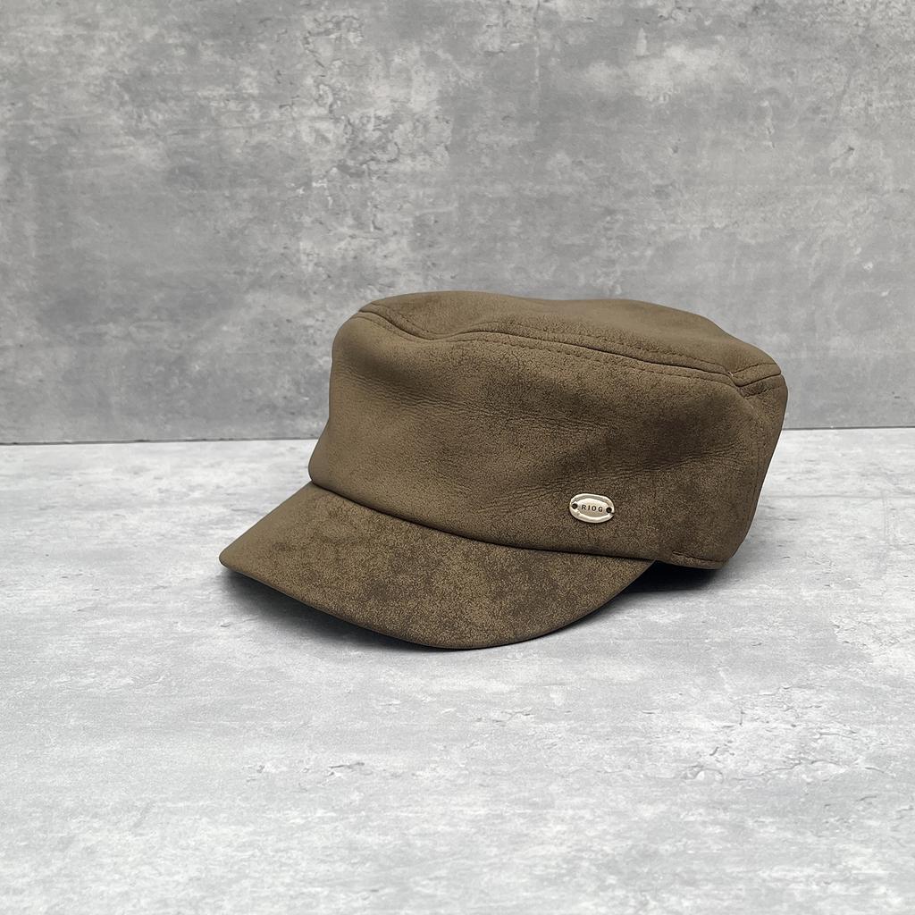 Frühherbst Trend Süß Und Cool Mattes Leder Flache Krempe Newsboy Hut Damen Retro Vielseitig Dreidimensional Breit Reithut