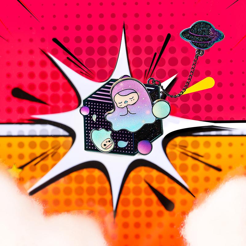 New POP MART Beech Pucky Elf Flight Collection Badge Blind Box Products Full Box 8 Pcs 210400388