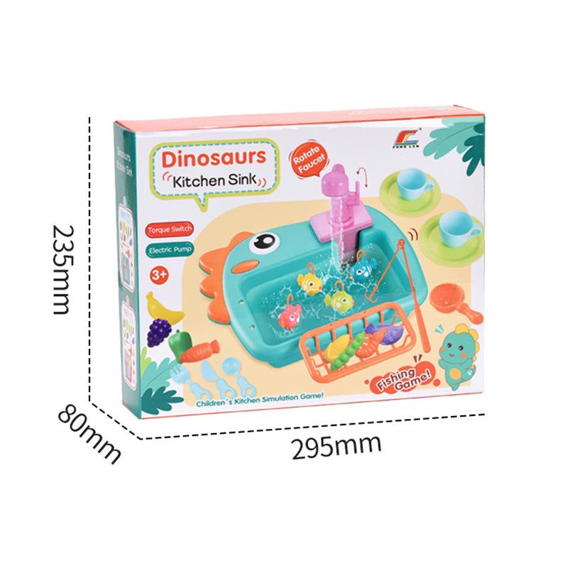 Children's Pretend Play Electric Sink with Circulating Water and Vegetable Washing Features