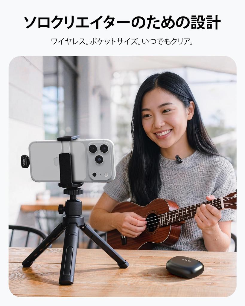 BOYA Mini 2 Wireless Microphone, 5g Ultra-lightweight Lavalier Microphone, Compatible with iPhone 17/16/15 Series, Android Microphone with Noise Cance