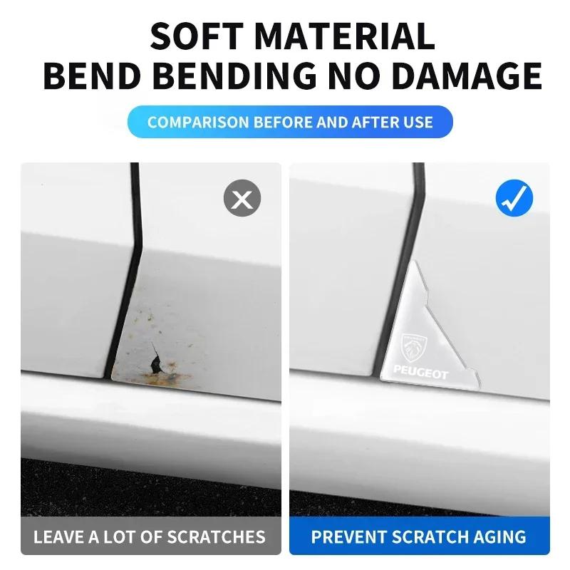 2026 Hot Car Sticker 4PCS Car Door Anti-collision Corner Protectors Stickers Accessories For Peugeot 206 307 308 3008 207 208 40