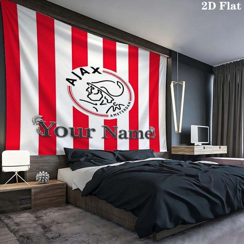 AFC Ajax Custom Name Wall Tapestry Aesthetic Wall Hanging Printed Fabric Blanket Decorative Tapestries for Bedroom Living Room Home Decor
