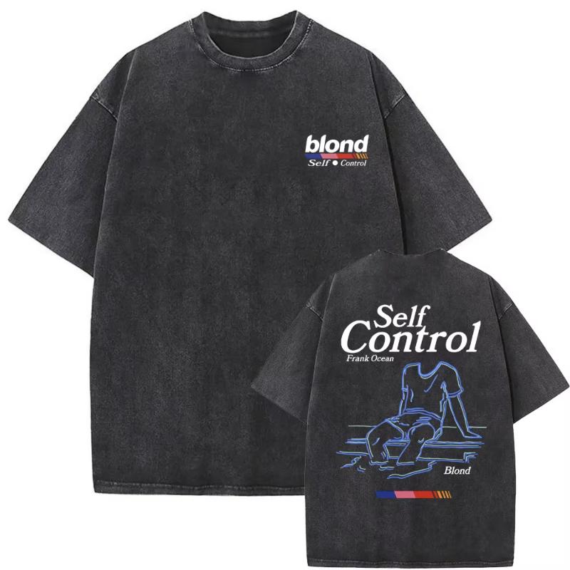 Washed Vintage Rapper Frank Oversized Tshirt Blond Graphic Tshirts Unisex Women Ocean Hip Hop T Shirt Unisexs Fashion Casual Tees