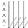 4 Chrome Table Legs Adjustable Height 1100 Mm