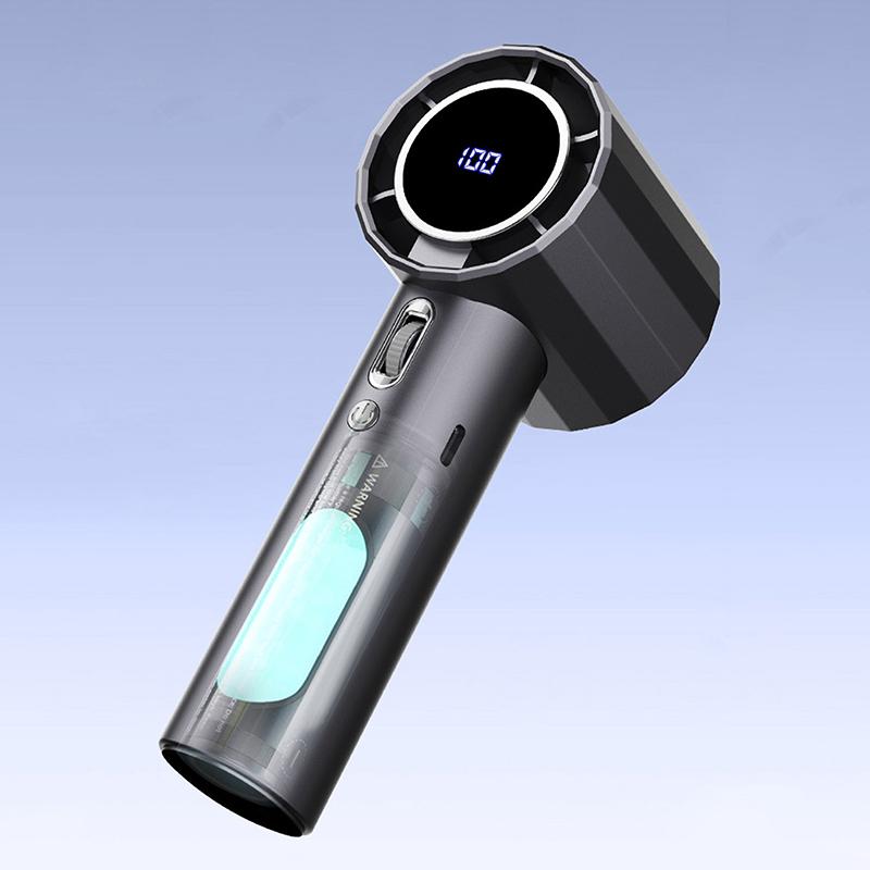 Mini Portable Hand Fan 1800Mah Usb Rechargeable Fan Electric Eyelash Fan With Digital Display Outdoor Summer Travel Camping