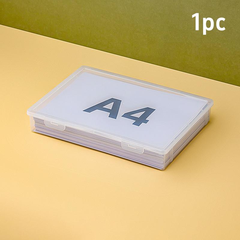 

A4 Transparent Plastic File Box File Box With Buckle Office Paper Drawing Paper Test Paper Certificate Storage And Organization