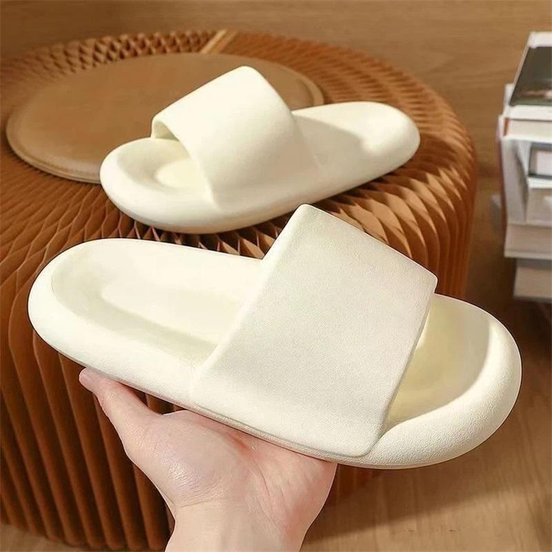 Women's Summer Simple Slippers, Men's Soft Home Slippers, Couple Bathroom Non-slip Sandals, Adult Comfortable Outdoor Beach Shoes
