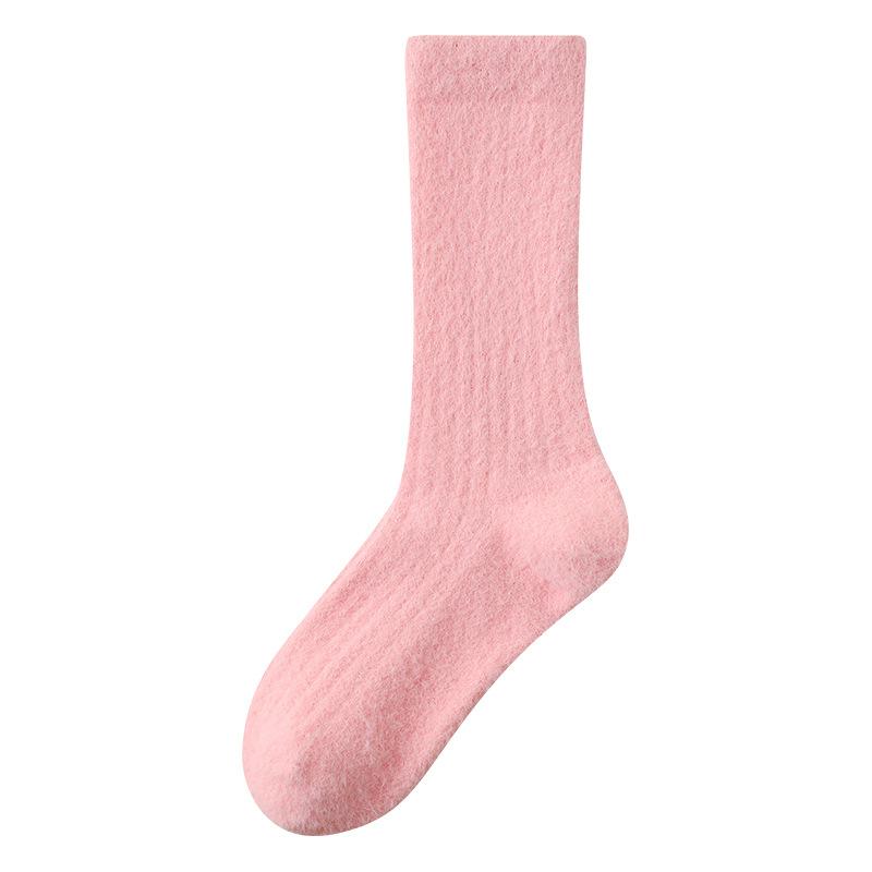 Women's Autumn and Winter Fleece and Thickened Warm Fleece Postpartum Socks, Simple and Versatile Sleep Socks, Pile Socks