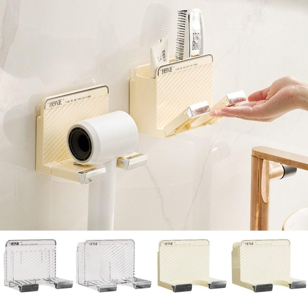 

Складная подставка для фена, настенная полка для ванной комнаты, кронштейн для хранения фена, парикмахерская Clear-Simple Style