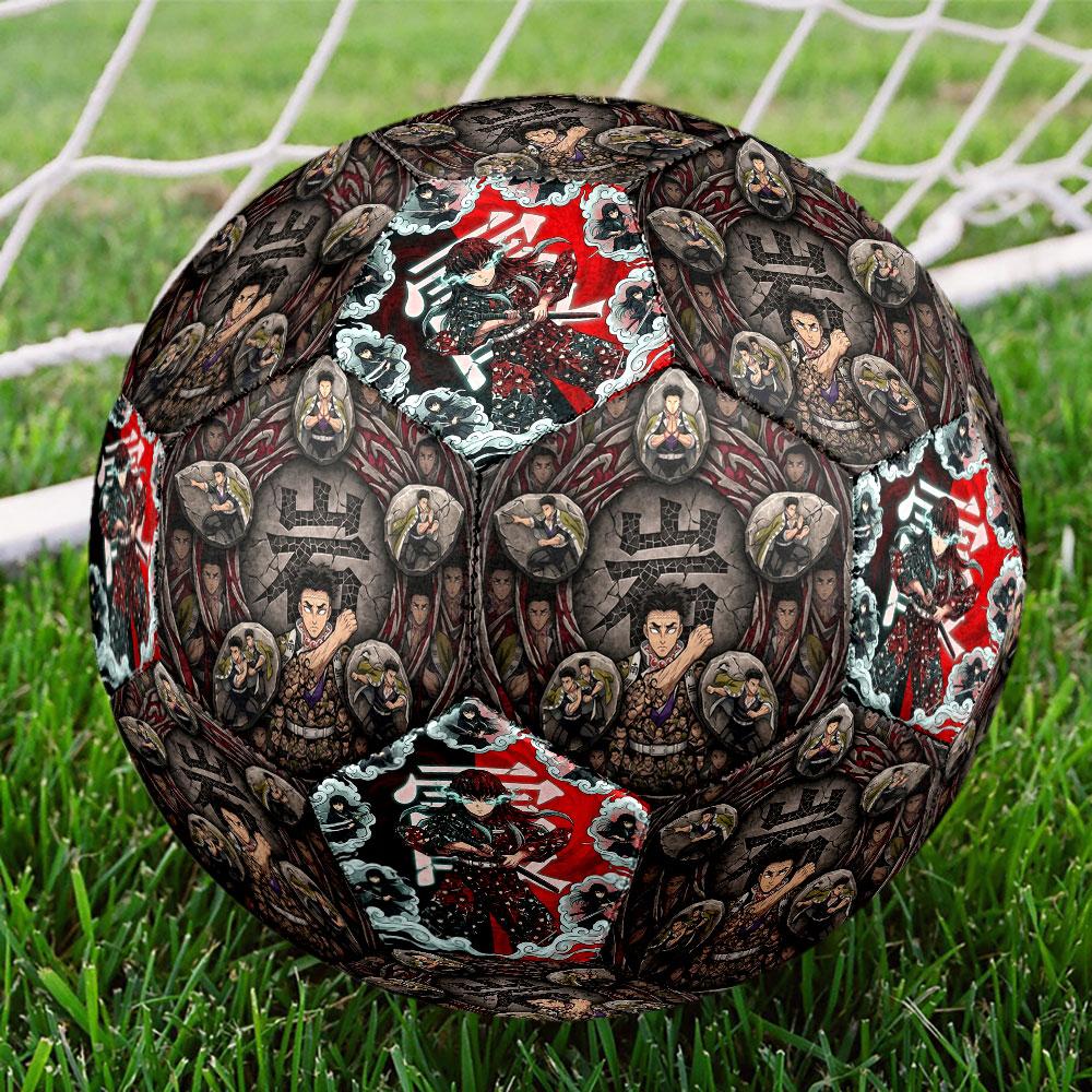 1pc Demon Slayer Kimetsu no Yaiba Soccer Ball Size 5 Indoor Soccer Ball Fashion Colorful Backyard Game - Great For Sports Fans Gift HE34